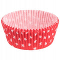 foremki papierowe 60szt. do muffinek 50x25mm CZERWONE W  GWIAZDKI | 23-34