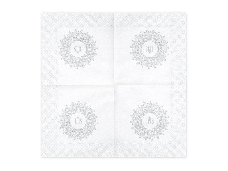serwetki Komunijne IHS 33x33cm 20szt. srebrny  |    SP33-63-018
