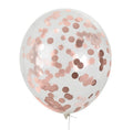 balony przezroczyste 5szt. z czerwonym konfetti 30cm | BNK-8612