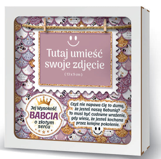 ramka 20x20cm puzzle 3D Jej Wysokość Babcia o złotym sercu