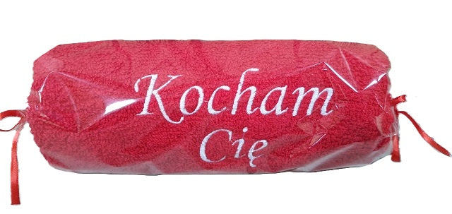 ręcznik 50x100cm cukierek czerwony  KOCHAM CIĘ