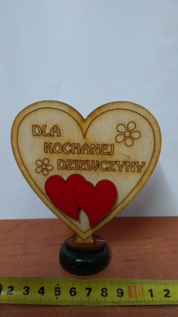 serce stojące dla DZIEWCZYNY, 11,5 x 10,5 cm