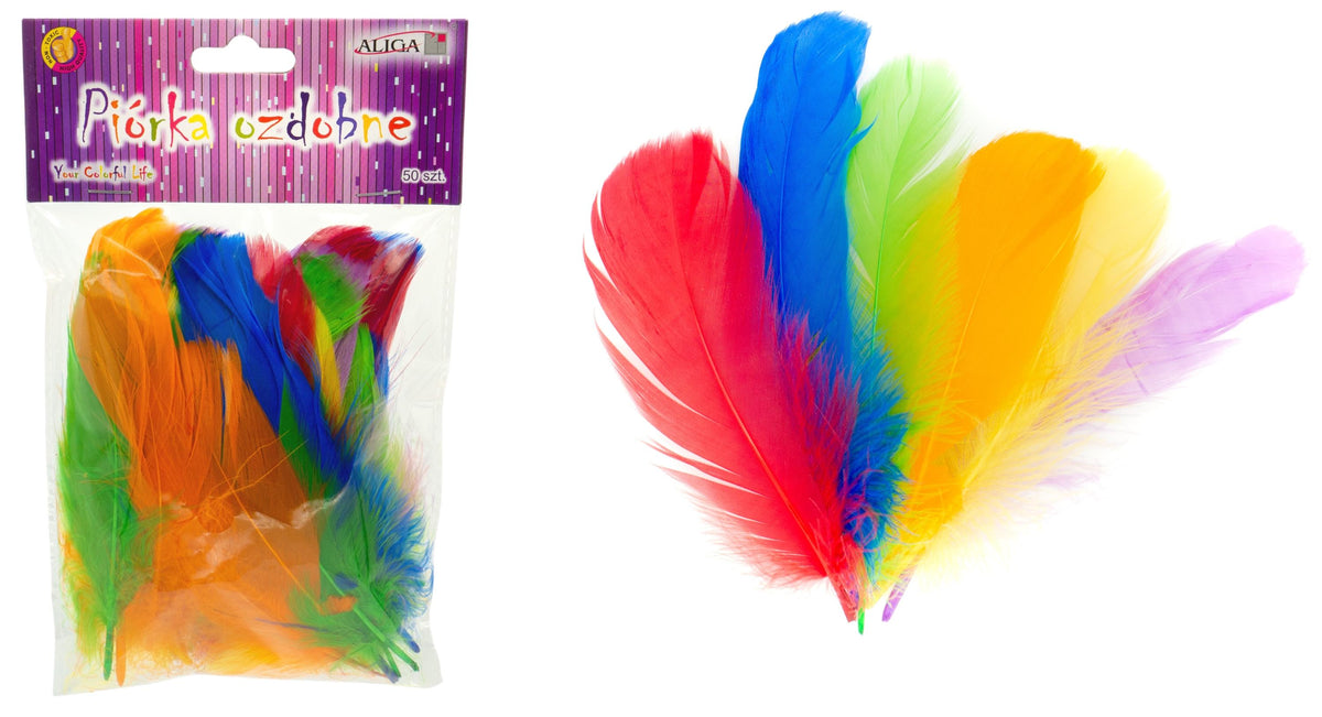 piórka kolorowe 10-12cm 50 szt. | P-8932