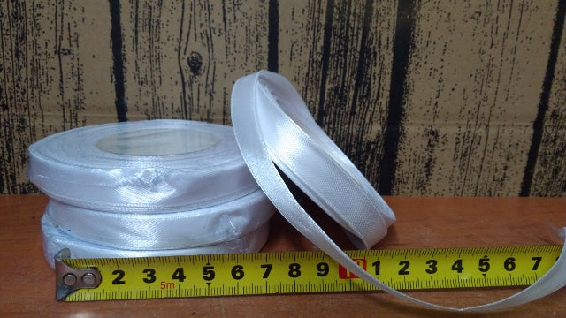 wstążka satynowa 12mmx32m BIAŁA 4szt. | AX12-01