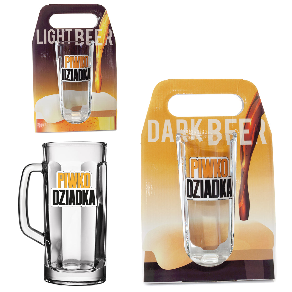 kufel do piwa w ozdobnym opakowaniu " Piwo Dziadka". 500 ml