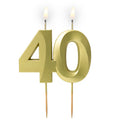 świeczka cyferka "40" złota satyna 64-42