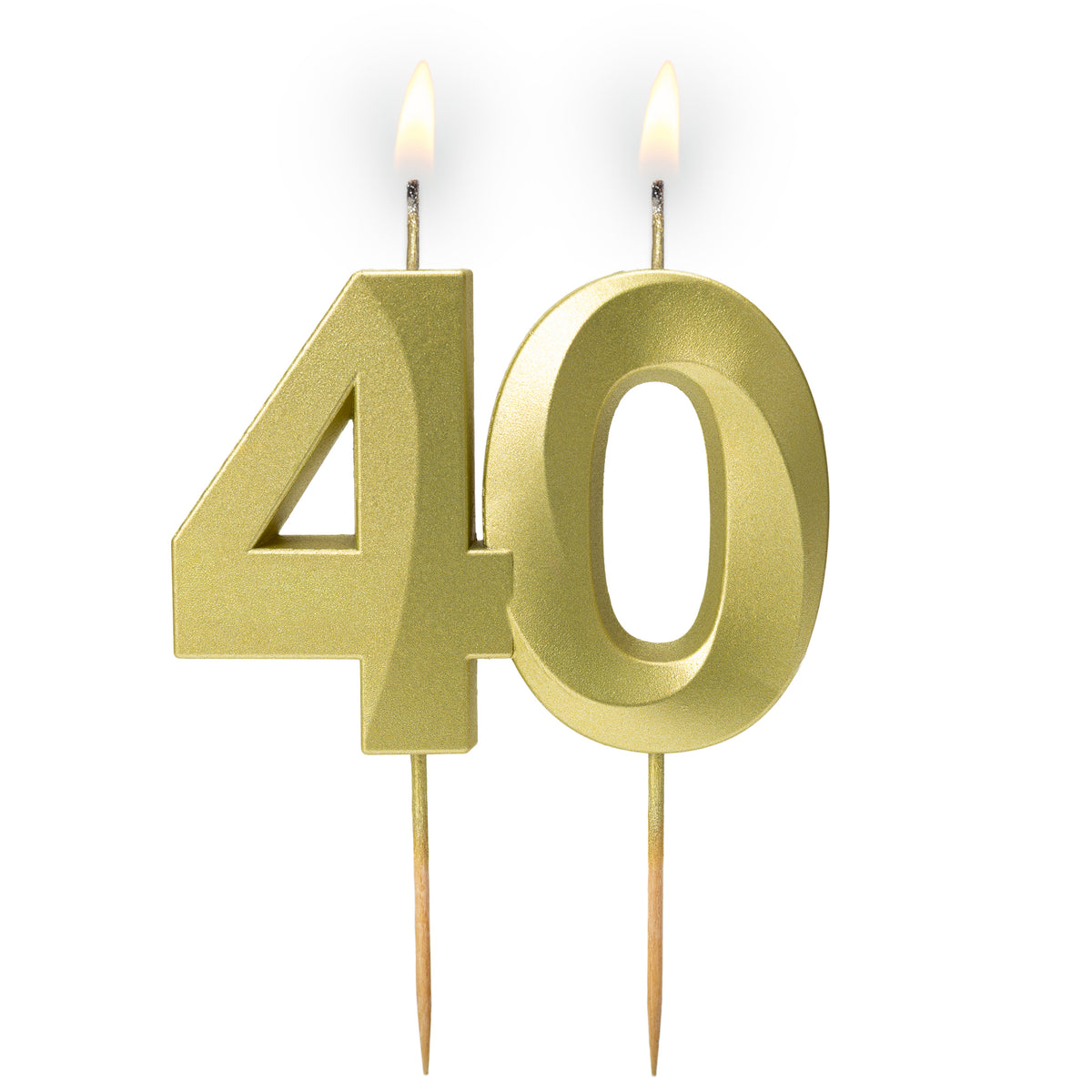 świeczka cyferka "40" złota satyna 64-42