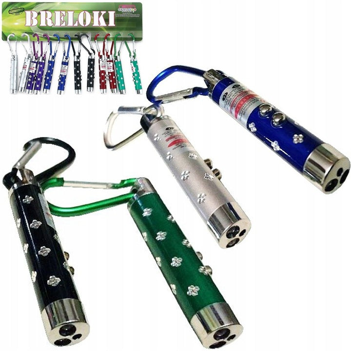 brelok 12szt. LATARKA LASER 3w1 | Z5744