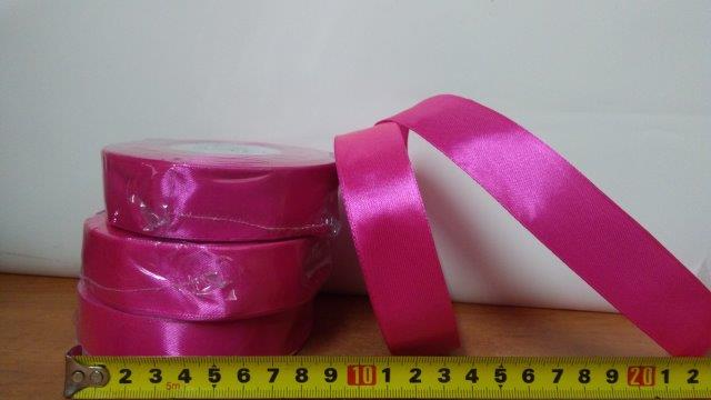 wstążki satynowe różowe 25mm x 32m 4szt. | AX25-06