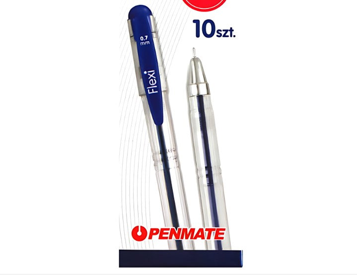 długopisy 10szt. TADEO FLEXI 0,7mm NIEBIESKIE