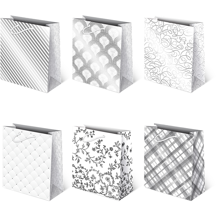 torebki ozdobne 10szt. T-8 AVANTGARDE set 29 Białe  20 x 24 x 11 cm