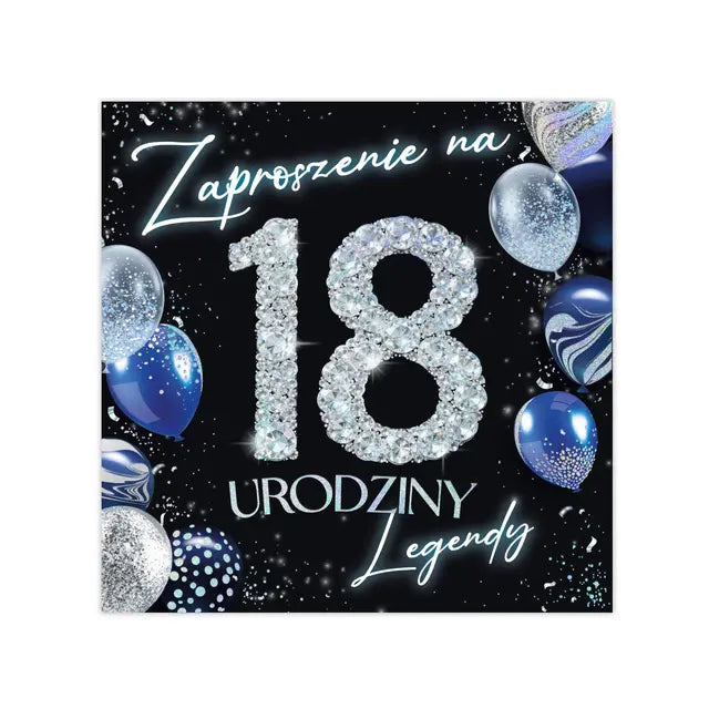 zaproszenia 10szt. KW LUX 18 Urodziny - 14