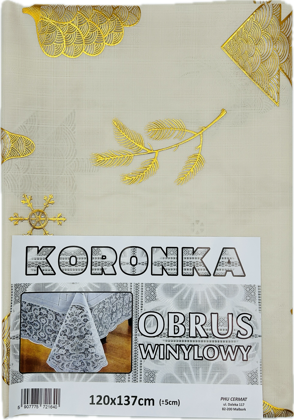 Obrus koronka Boże Narodzenie 120x137