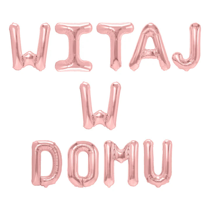 balon foliowy napis WITAJ W DOMU rose gold 460390