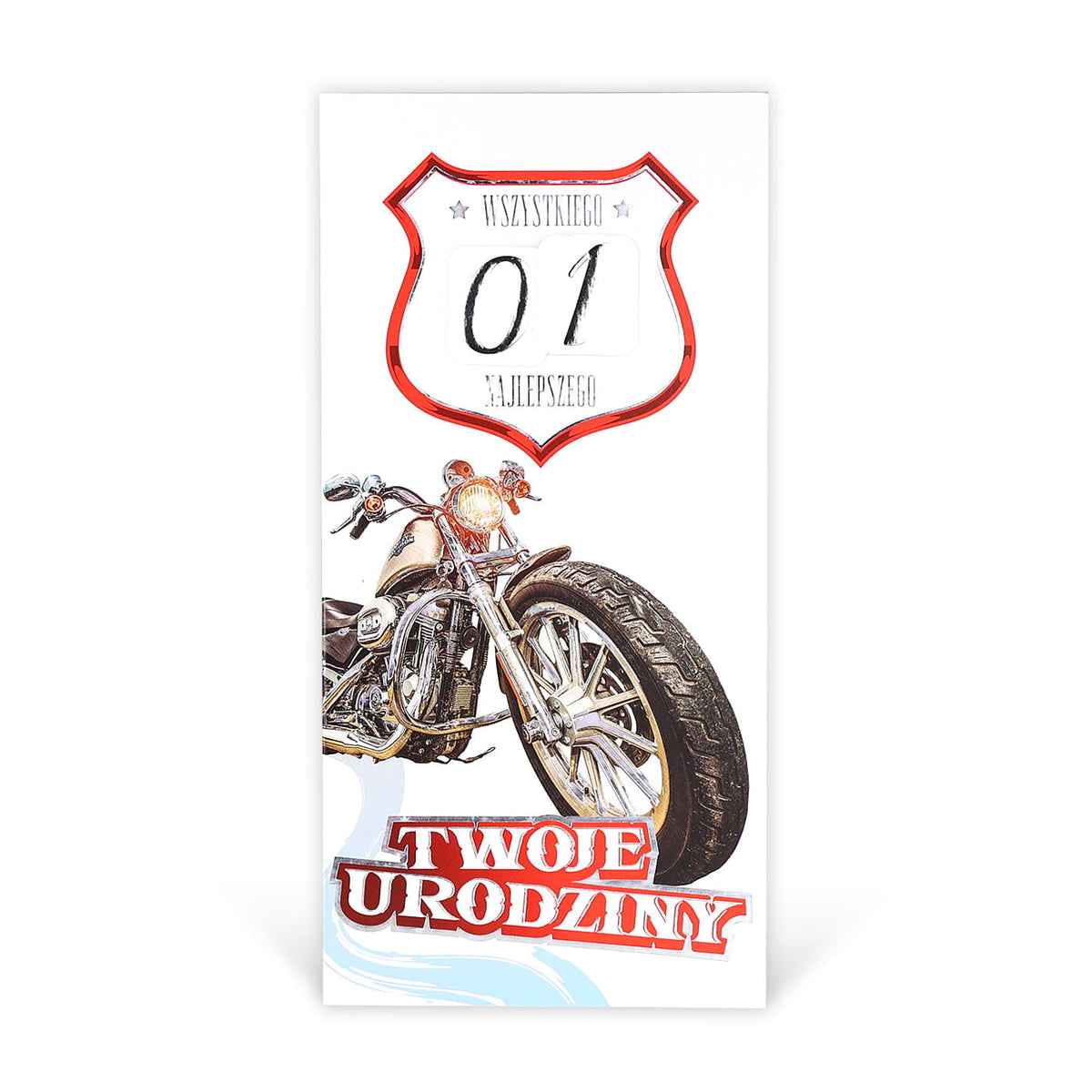 karnet z wymiennymi cyframi URODZINY Motor  NR035