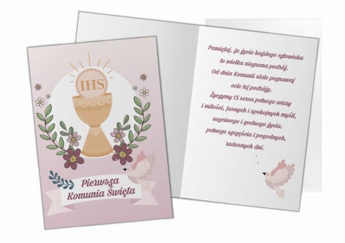 kartka z życzeniami KARNET KOMUNIJNY dziewczynka 3