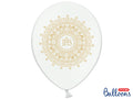 balony 30cm Komunia IHS Metallic Pure White  6szt. | SB14M-110-008-6