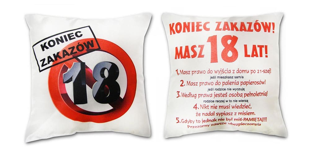 poduszka urodzinowa -- 18 lat przede mną cały świat   S10