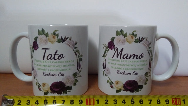 komplet 2 kubków w torebce MAMO/TATO KOCHAM CIĘ