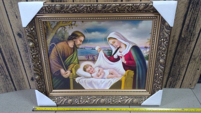 obraz w złotej ramie 30x40cm ŚWIĘTA RODZINA