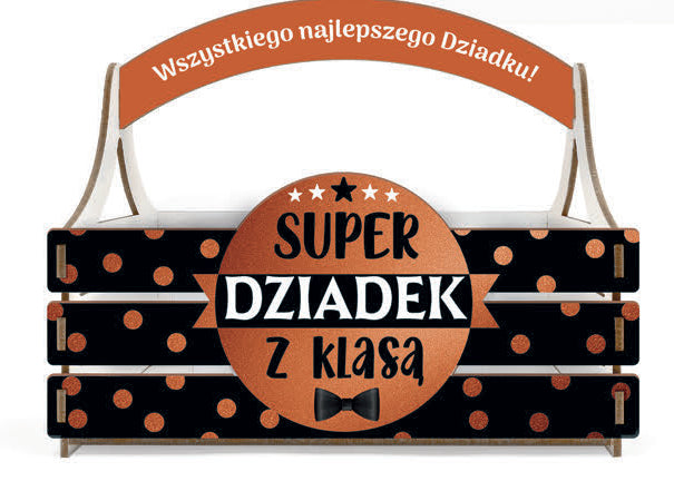 koszyczek skrzynka 17x11x20cm Super Dziadek z klasą