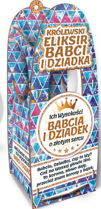 skrzynka na zdrowotne medykamenty i nalewki  33x10x12cm Ich Wysokości Babcia i Dziadek o złotym sercu