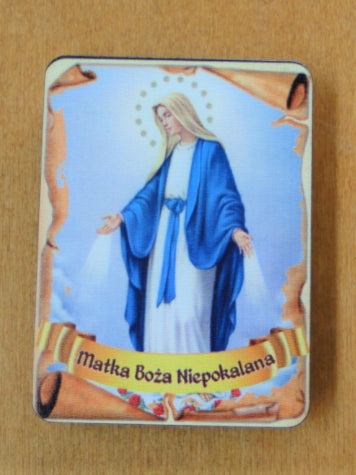 tabliczka 5szt. na magnes 6x8cm MATKA BOŻA NIEPOKALANA