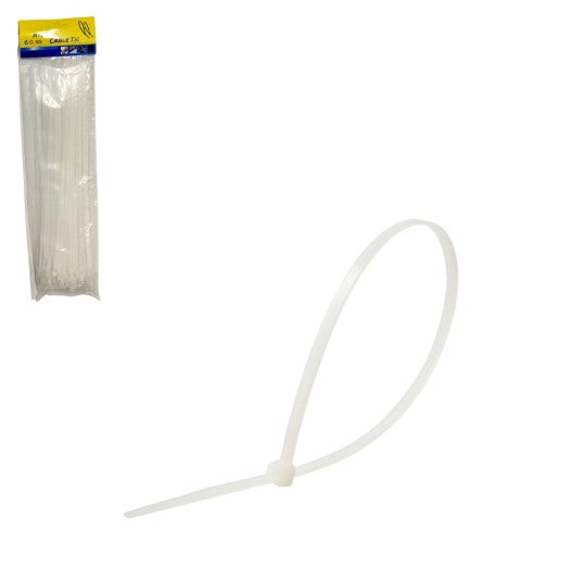 opaski zaciskowe białe opak.100szt. wym.4 × 250mm. 10134