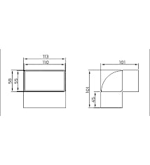 Kolanko pionowe płaskie 007-0222 D/KPI 110X55 Dospel