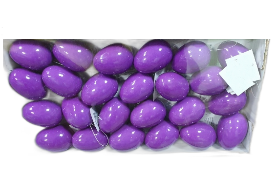 jajka w pudełku 24szt. FIOLETOWE  POŁYSK 7cm | M92205