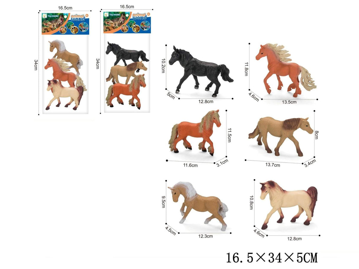 figurki 3szt konie