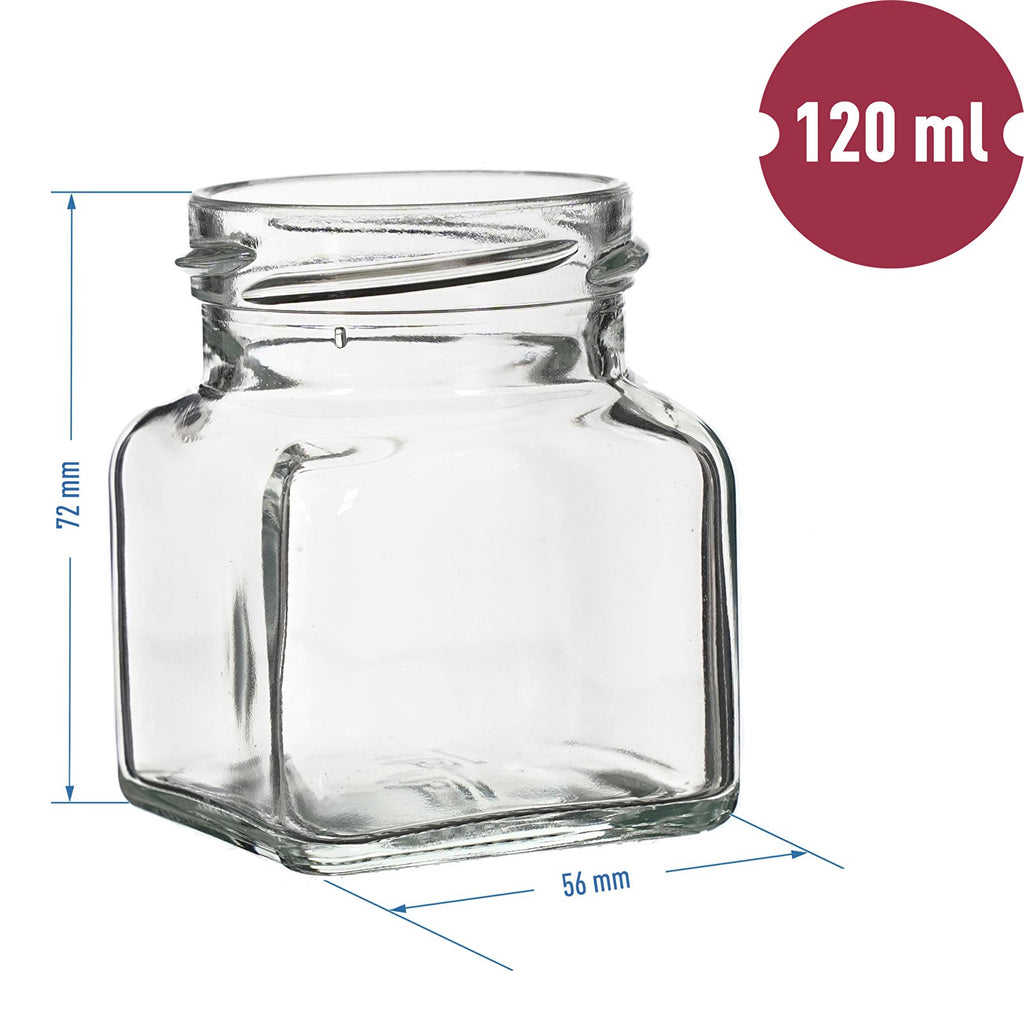 słoik 120ml + zakrętka  CZTERY KĄTY 6szt. | 132122