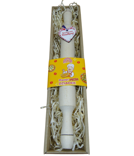 wałek do ciasta pizzy w pudełku dla Dziadka  42 x 9 cm.