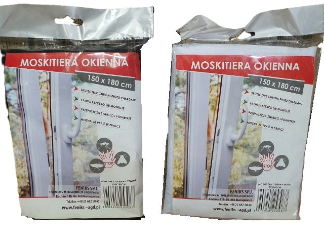siatka /moskitiera na okno 150x180 biała/czarna