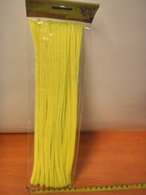 druciki pluszowe 40szt.  30cm ŻÓŁTE | DPK-05