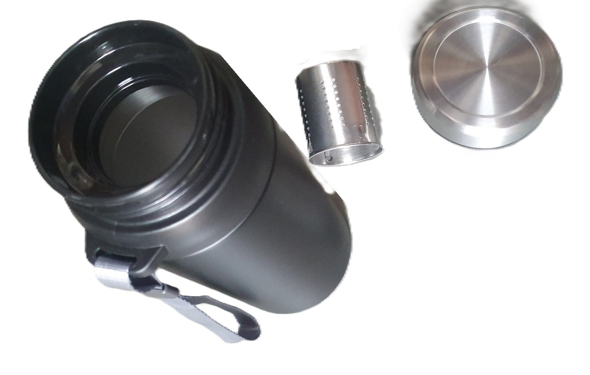 termos z sitkiem do zaparzania 800ml  czarny