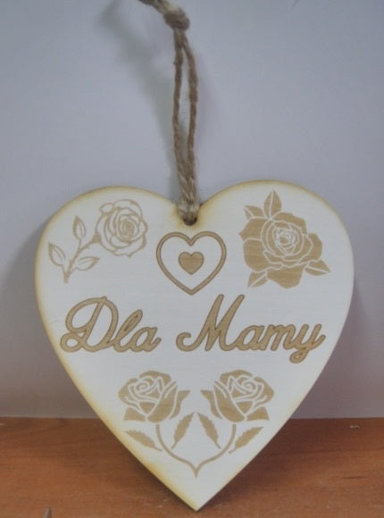 serce zawieszka 13 x 15,5 cm  Dla Kochanej Mamy