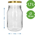 słoik TO 1,7 L ze złotą zakrętką fi 100/6, 1 szt. 730737