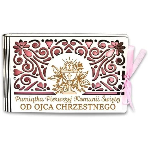 pudełko na pieniądze banknotówka KOMUNIA- od OJCA CHRZESTNEGO – Ażur 3302A-KOM1R-OC