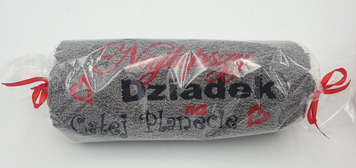 ręcznik cukierek 50 x 100 cm Najlepszy Dziadek na Całej Planecie