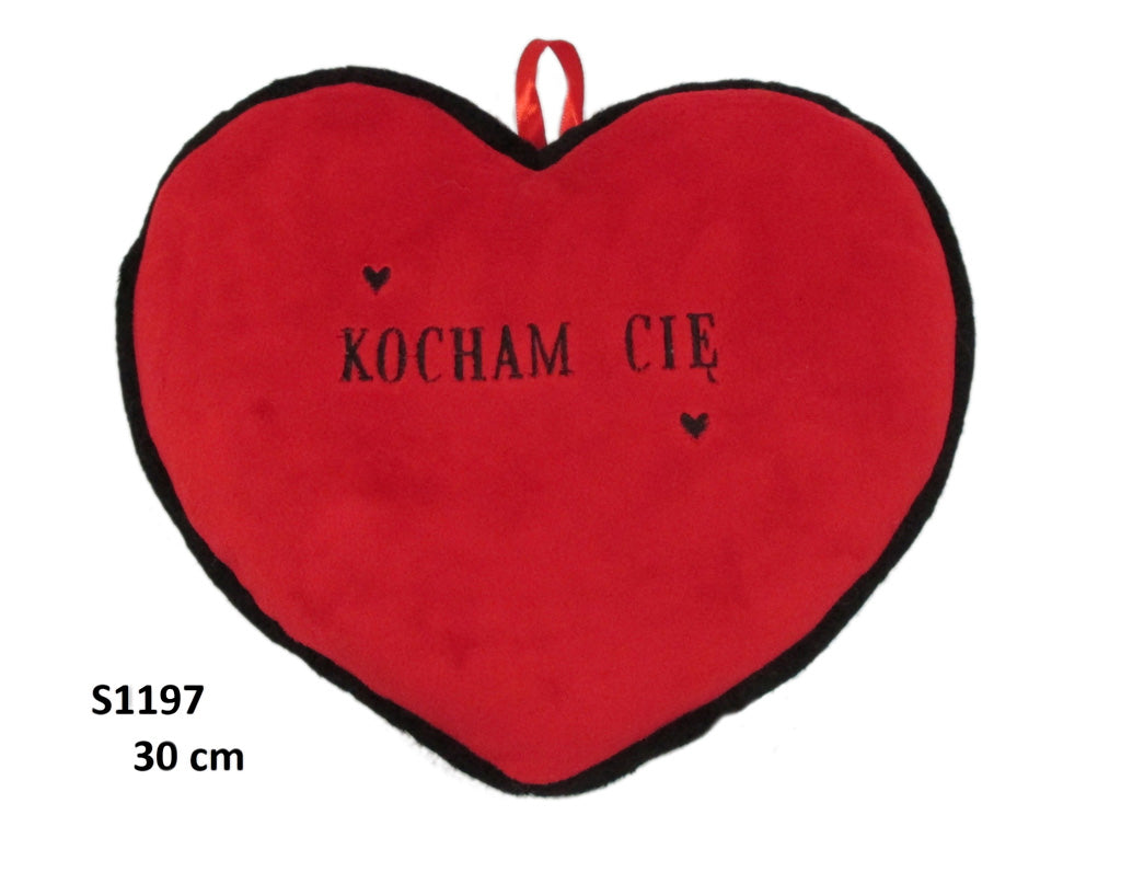 poduszka serce 30cm KOCHAM CIĘ S1197