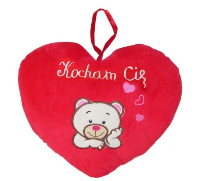 serce pluszowe z misiem Kocham Cię 25cm | S1592