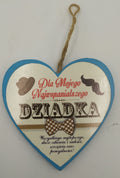 serce drewniane zawieszka DZIADEK 10cm
