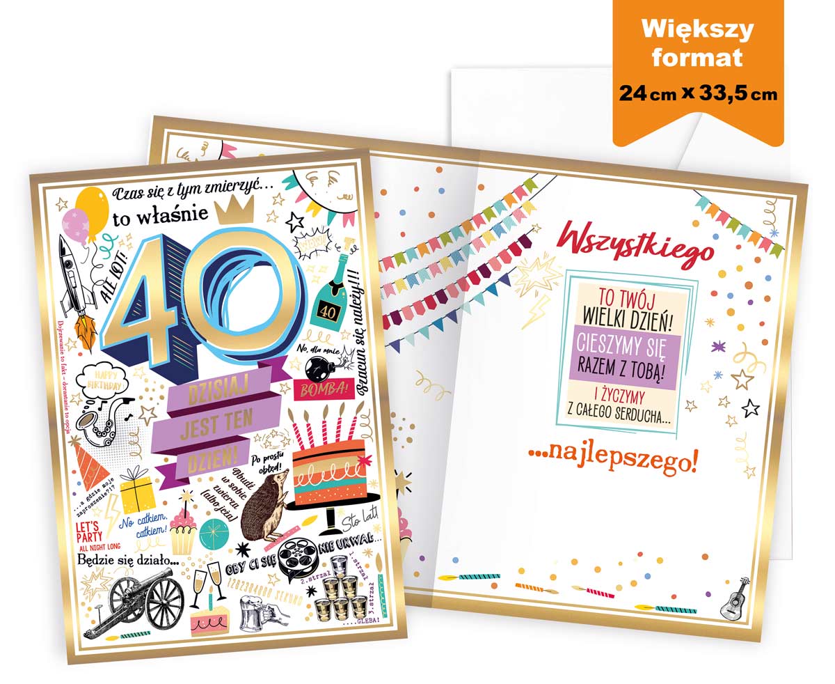karnet Prestige Urodziny 40 (cyfry) P-039