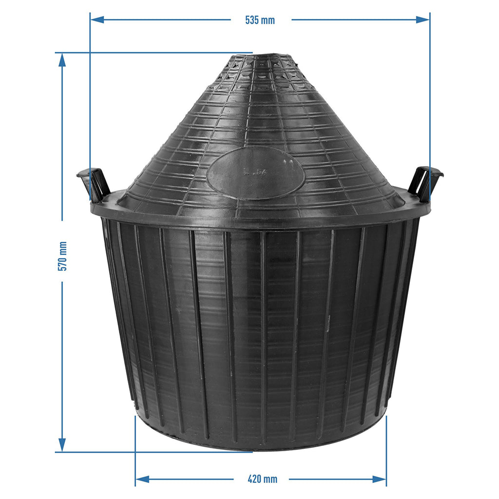 balon na wino w koszu plastikowym 54l
