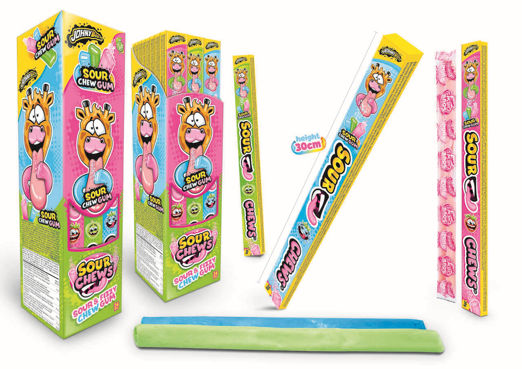 guma rozpuszczalna kwaśna SOUR CHEW GUM 30 g x  24 szt.