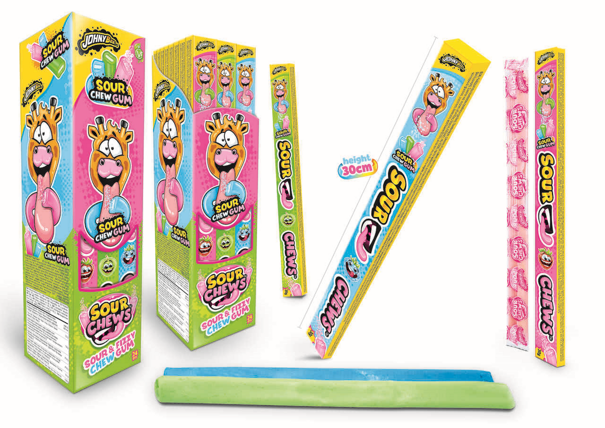 guma rozpuszczalna kwaśna SOUR CHEW GUM 30 g x  24 szt.