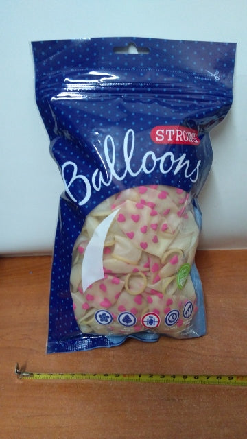 balony 50szt. SERDUSZKA CRYSTAL | SB14C-228