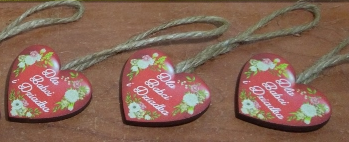 serce wiszące 10szt BABCIA, 4 x 4 cm